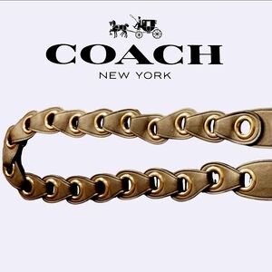 COACH  Brn Novelty Bag Strap w/Gold Links & Glove Tanned Leather - LIKE NEW